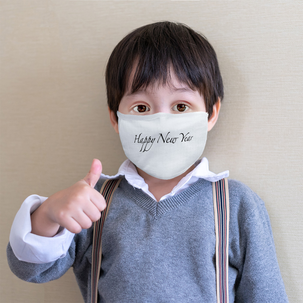 Washable Reusable Face Mask Happy New Year Vintage Look Holidays and Occasions - Picture 5 of 7